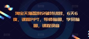 淘宝天猫盈利突破特训营，6天6夜，课程PPT，导师脑图，学员脑图，课程录音-创业资源网