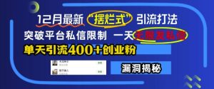 12月最新“摆烂式”引流打法,突破平台私信限制,一天无限发私信,单天引流400+创业粉-创业资源网