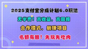 2025支付宝钱包分为方案6.0游戏玩法,合作方式,靠管道收益完成躺着赚钱!-创业资源网