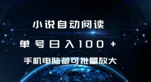小说自动阅读 单号日入100+ 手机电脑都可 批量放大操作【揭秘】-创业资源网