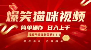 爆笑猫咪视频:简单操作,日入过千,视频号搞钱新策略!-创业资源网