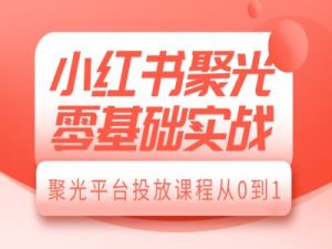 小红书聚光零基础实战，聚光平台投放课程从0到1-创业资源网