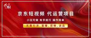 京东带货代运营 年底翻身项目,小白有手就行,月入8k-创业资源网