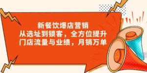 新餐饮爆店营销,从选址到锁客,全方位提升门店流量与业绩,月销万单-创业资源网