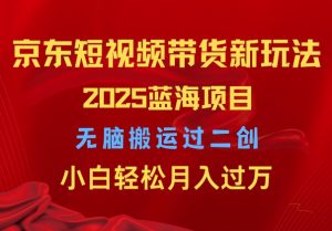2025京东短视频带货新玩法,无脑搬运过二创,小白轻松月入过W-创业资源网