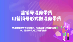 营销帐号剪辑卖货,用营销帐号方式做剪辑卖货,快速上手卖货方法,完成流量和销售量双增长-创业资源网