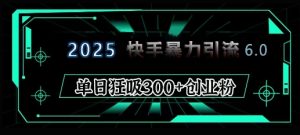 2025年快手6.0保姆级教程震撼来袭,单日狂吸300+精准创业粉-创业资源网