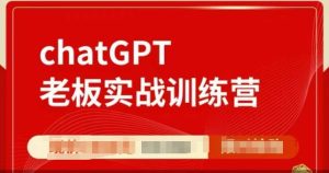 ChatGPT老板实战训练营，用GPT带飞，一人顶一个团队-创业资源网