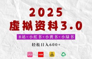 2025年B站 小红书的 小黄书 小绿书组成新模式,虚似材料3.0玩法,轻轻松松日入好几张-创业资源网
