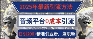 2025年全新推广方法,音频平台0成本费引流方法,日引200 精确自主创业粉-创业资源网