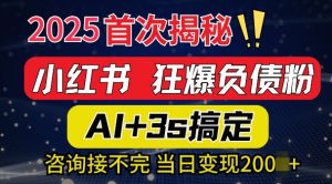 2025引流方法吊顶天花板:全新小红书的狂怒债务粉构思,资询接持续,当日入好几张-创业资源网