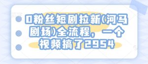 0粉丝们短剧剧本引流(小河马剧院)全过程,一个视频做了2954-创业资源网