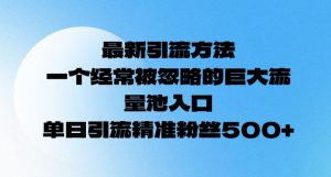 全新推广方法,一个常常被忽视极大流量入口通道,单日精准引流方法粉丝们500-创业资源网