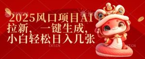 2025蓝海项目AI引流,一键生成,新手轻轻松松日入多张-创业资源网