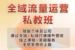 全域流量经营股票操盘课,创变个人及企业通过示范区 公域连通提高营业收入-创业资源网