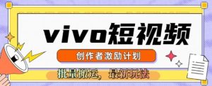 vivo小视频激励计划,2025运送新模式-创业资源网