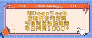 用DeepSeek做哪咤走秀视频，引爆流量增粉神器，单日转现1k-创业资源网