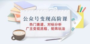 微信公众号转现高级课:受欢迎跑道、对标分析、广告商转现步骤、引流矩阵游戏玩法-创业资源网