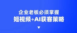 企业短视频AI获客霸屏流量课,6步短视频+AI突围法,3大霸屏抢客策略-创业资源网