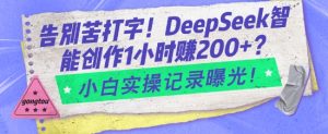 道别苦电脑打字！DeepSeek智能创作1钟头入2张？新手实际操作纪录曝出-创业资源网