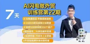 AI雷电做跨境电商夏令营第22期：Al迅速选款 新手1小时完成自建站构建 10min获得200个客户等-创业资源网