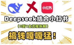 deepseek 小红书的打造出总流量生产流水线实操课,0到1全过程拆卸,弄钱嘎嘎嘎猛-创业资源网
