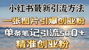 小红书的全新推广方法，一张图片点爆自主创业粉-创业资源网