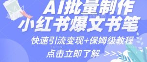 AI制做小红书的图文并茂爆品手记,一小时解决一个月的爆款图文并茂手记(实例 家庭保姆级实例教程 专用工具)-创业资源网