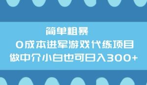 简单直接0成本费涉足网游代练新项目,做中介公司新手也可以日入3张-创业资源网