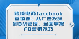 跨境电子商务facebook营销课:从投放广告到BM管理方法,全面了解FB营销方法-创业资源网