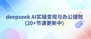 deepseek AI实际操作转现与办公室提质增效(20 堂课版本更新)-创业资源网