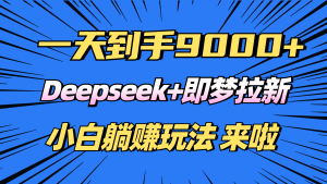 日入9000 ！Deepseek 即梦拉新，初学者躺着赚钱攻略大全来了！-创业资源网