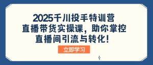 2025巨量千川投篮高手夏令营：直播卖货实操课，帮助你操控直播间引流与转化！-创业资源网