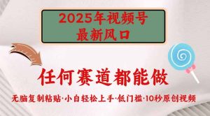 2025年微信视频号新蓝海,门槛较低只需没脑子实行-创业资源网
