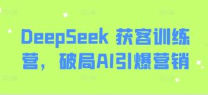 DeepSeek 拓客夏令营，突破AI点爆营销推广-创业资源网