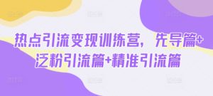 网络热点引流变现夏令营,主导篇 泛粉引流方法篇 精准引流方法篇-创业资源网