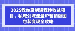 2025教大家录制课程挣盈利新项目,公域公域流量IP营销推广作图外包装转现攻略大全-创业资源网