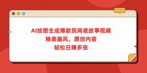 AI制图形成爆品民俗诡故事短视频,精致风格,优质内容,轻轻松松日入好几张-创业资源网