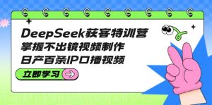 DeepSeek拓客夏令营：把握不出境视频后期制作，日产百条IP口播视频-创业资源网