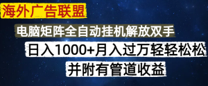 国外广告联盟平台每日数分钟日入1000 没脑子实际操作,可引流矩阵并附有管道收益-创业资源网