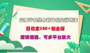 交友网站暴力行为截留自主创业粉游戏玩法,日平稳300 精确自主创业粉,逻辑性互通,可全平台变大-创业资源网