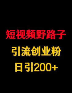 小视频歪门邪道引流方法自主创业粉,日引200-创业资源网