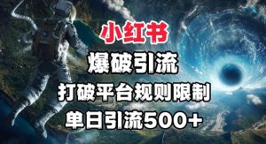 小红书的工程爆破引流方法,摆脱平台的规则限定,单日引流方法500 精准粉-创业资源网