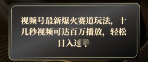 微信视频号全新爆红跑道游戏玩法,十几秒短视频可以达到上百万播放视频,融合卖货轻轻松松,日入多张-创业资源网