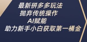 全新拼多多平台游戏玩法,抛下传统式实际操作,AI创变,助推新手入门获得第一桶金-创业资源网