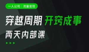 一人公司:流量变现课,一人公司的方法模型拆解, 拆解富人思维,流量思维,小老板思维等-创业资源网