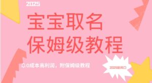 2025新风口项目宝宝取名,0成本高利润,附保姆级教程-创业资源网