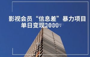 视频会员信息不对称暴力行为新项目拆卸-创业资源网