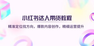 小红书达人卖货实例教程:精确定位找方向,爆品内容生产,细致运营提升-创业资源网