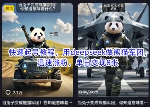 迅速养号实例教程，用deepseek做小熊猫战队，快速增粉，单日转现8张-创业资源网